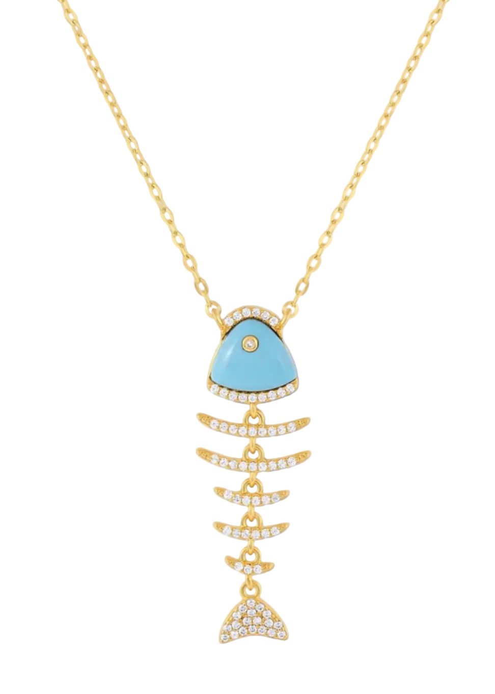 Turquoise Fishbone Necklace *PRE ORDER*
