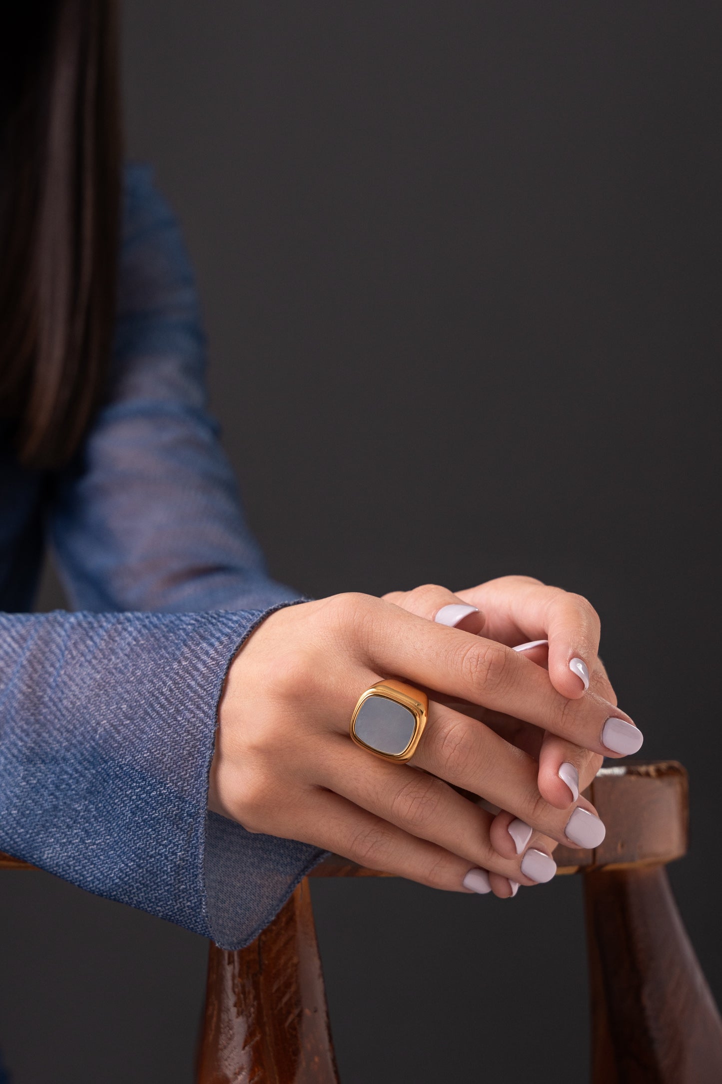 Mother Pearl Signet Ring
