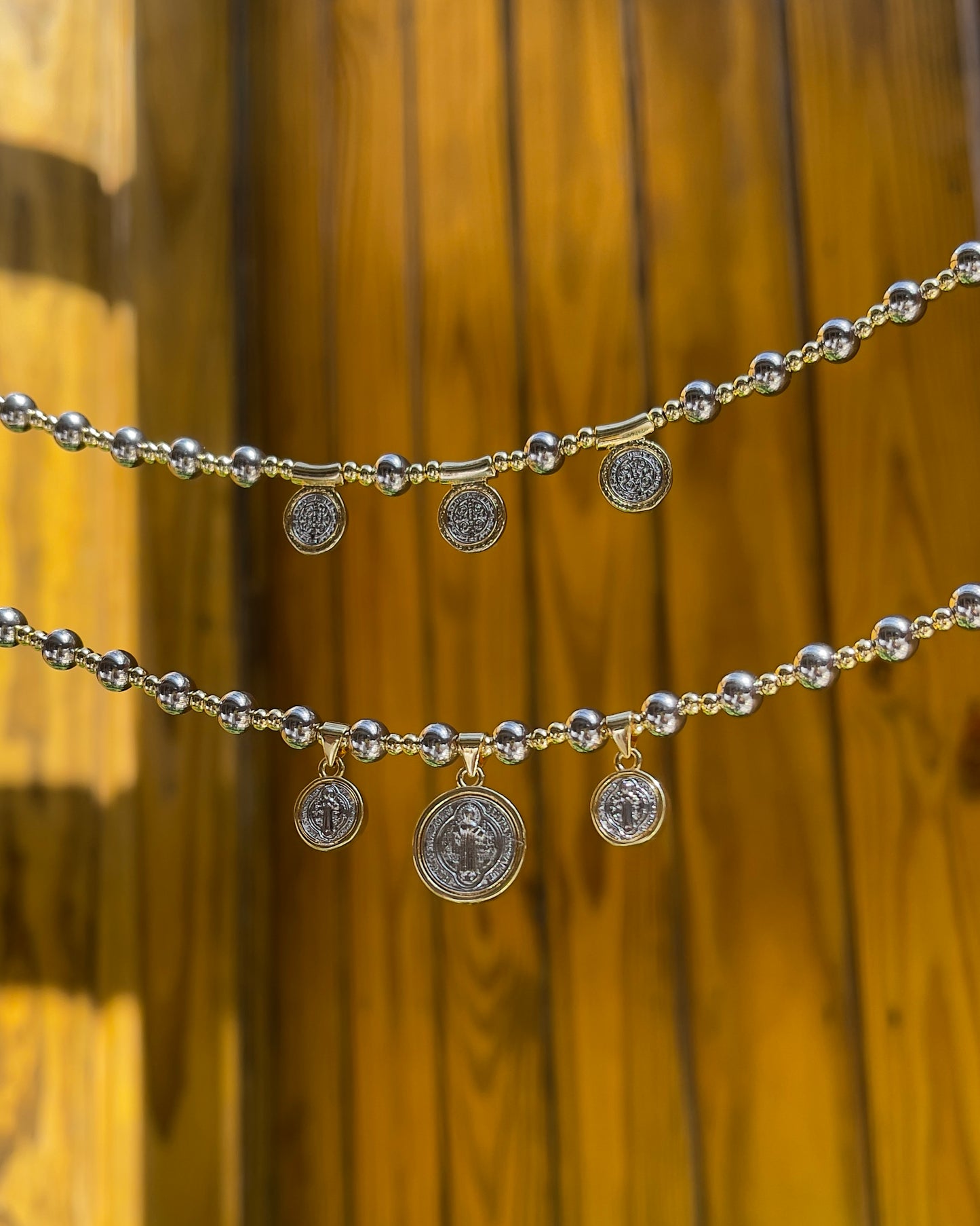 San Benito Two Tone Coin Necklace