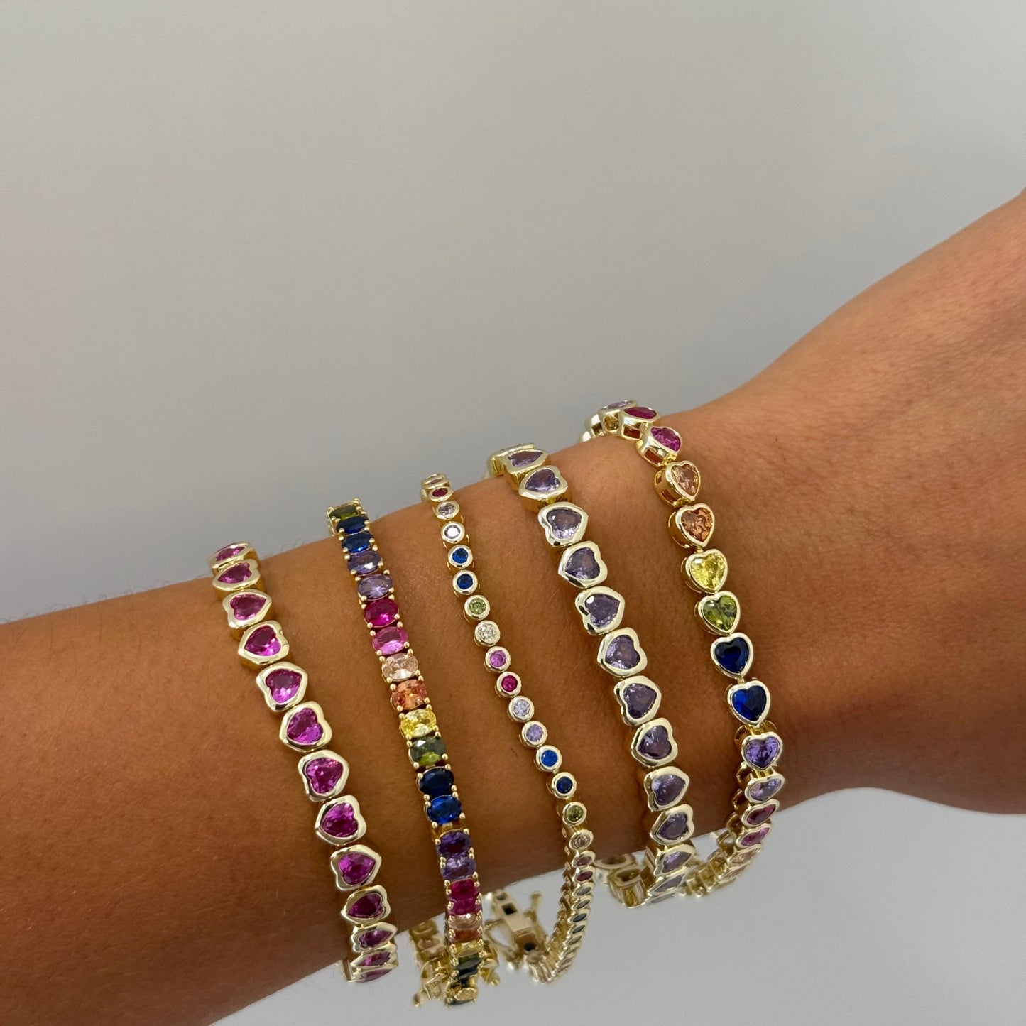 Rainbow Oval Tennis Bracelet