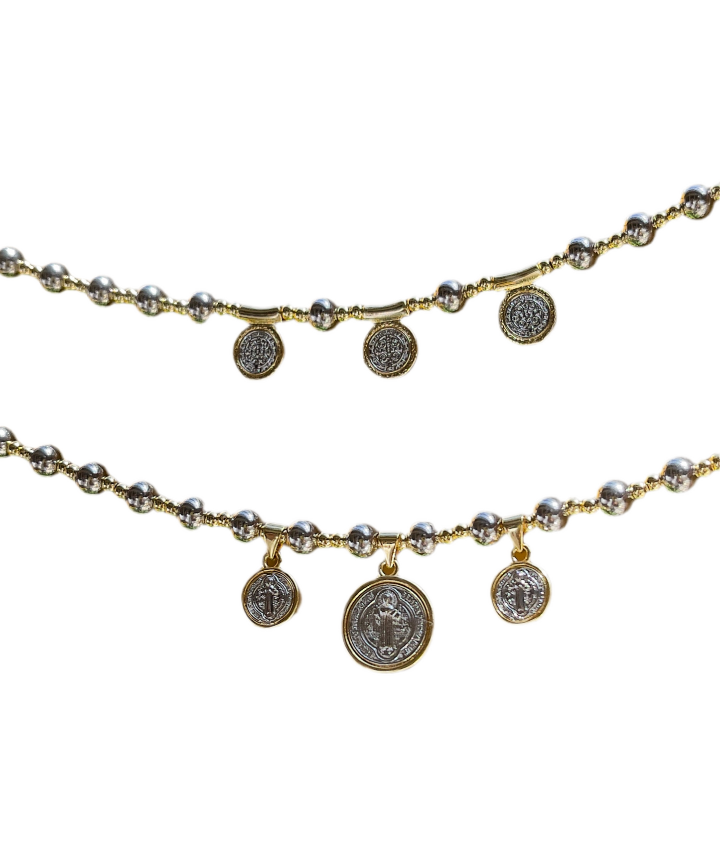 San Benito Two Tone Coin Necklace