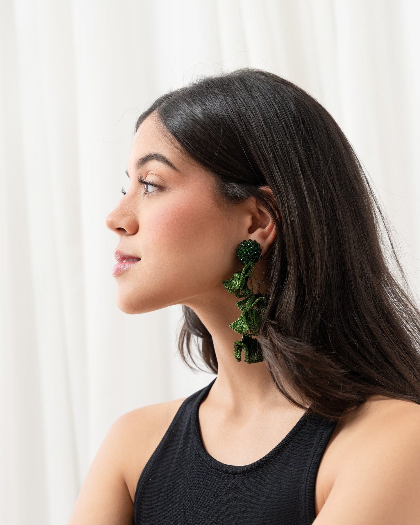 Green Orchid Earrings