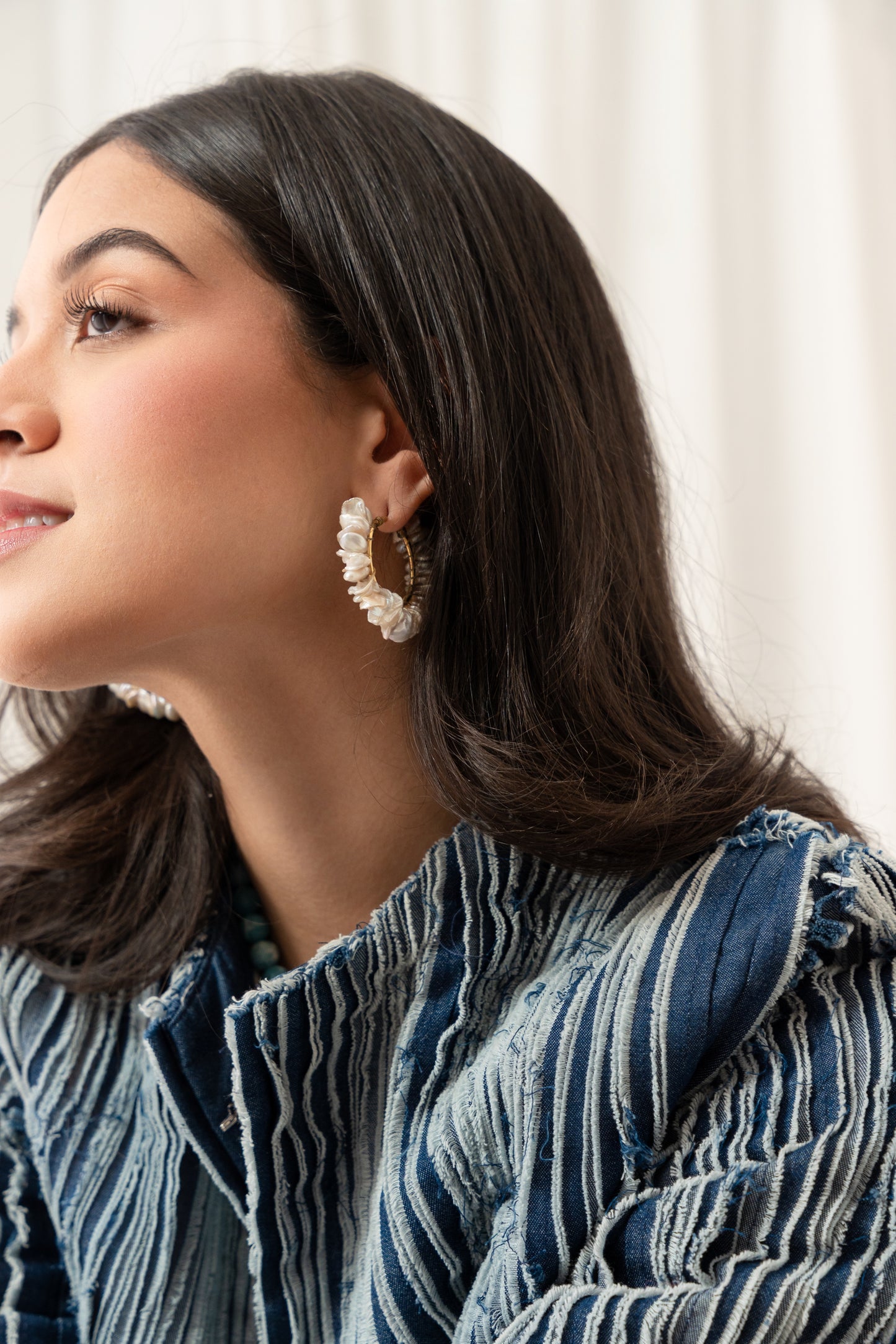 'ORGANI.K' Pearl Hoops