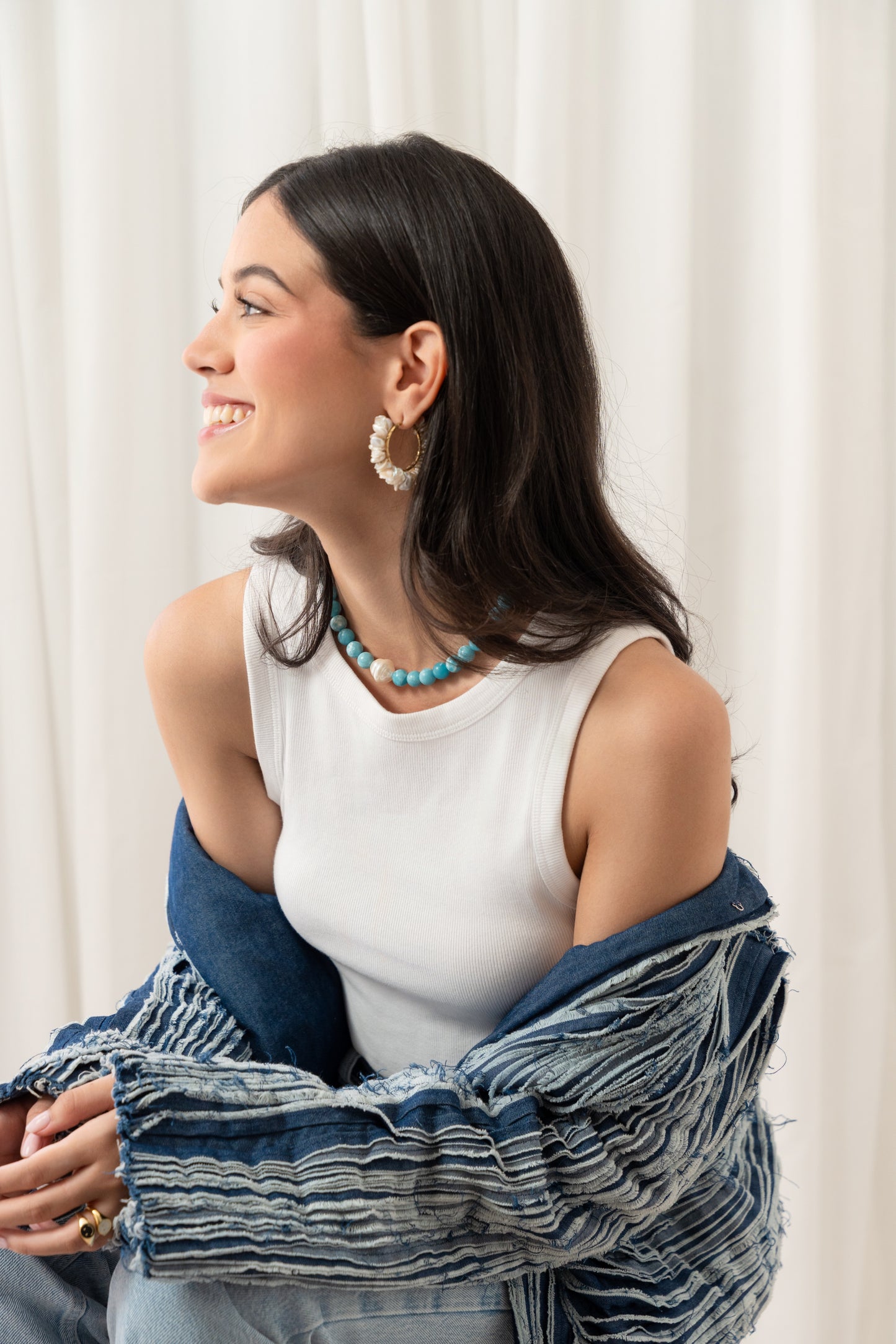 'ORGANI.K' Pearl Hoops
