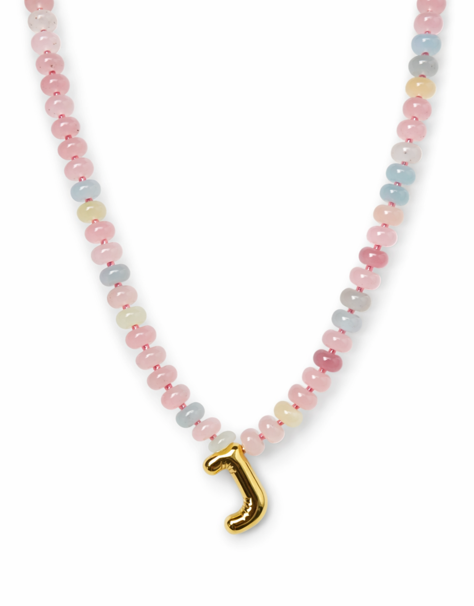Cotton Candy Initial Necklace