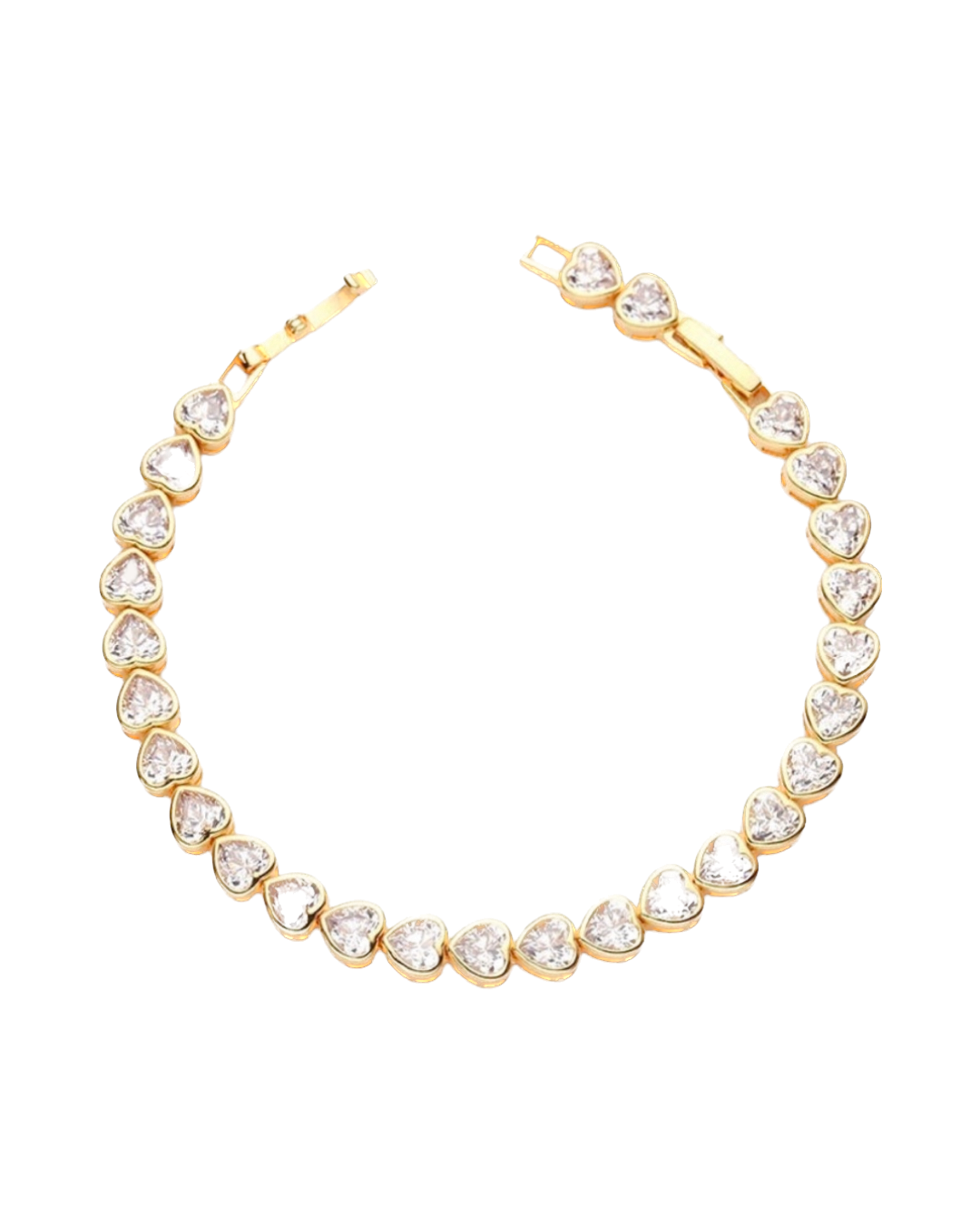 Bezel Heart Tennis Bracelet