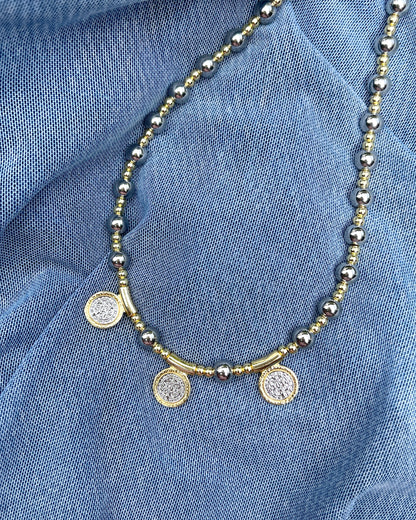 San Benito Two Tone Coin Necklace
