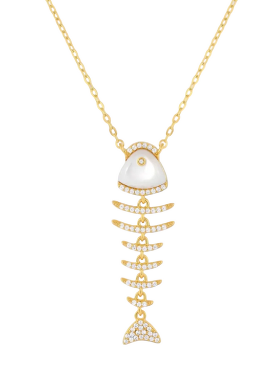 Mother Of Pearl Fishbone Necklace * PRE ORDER*