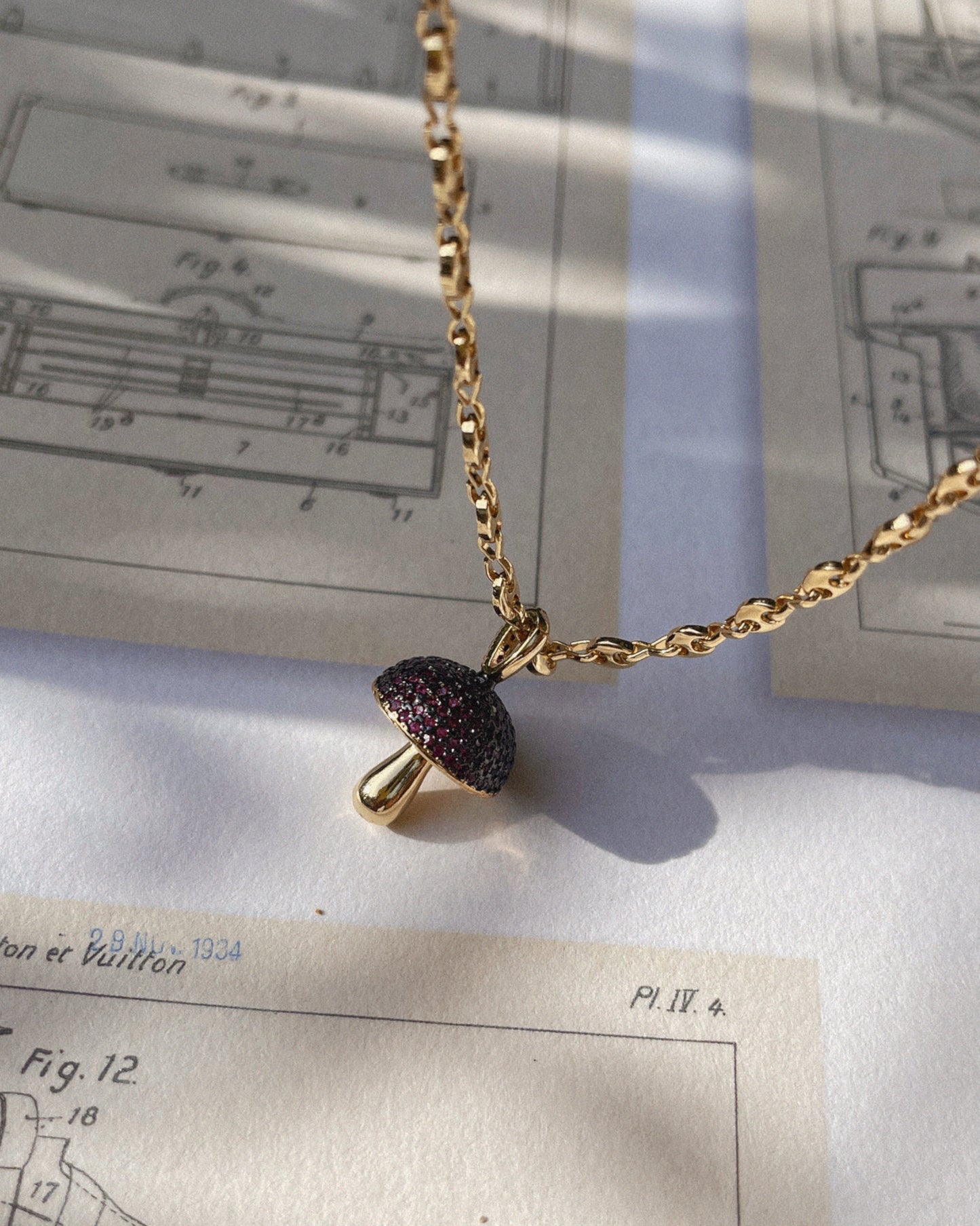 Purple Mushroom Necklace