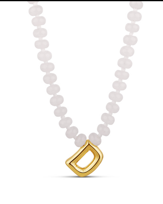 White Initial Necklace