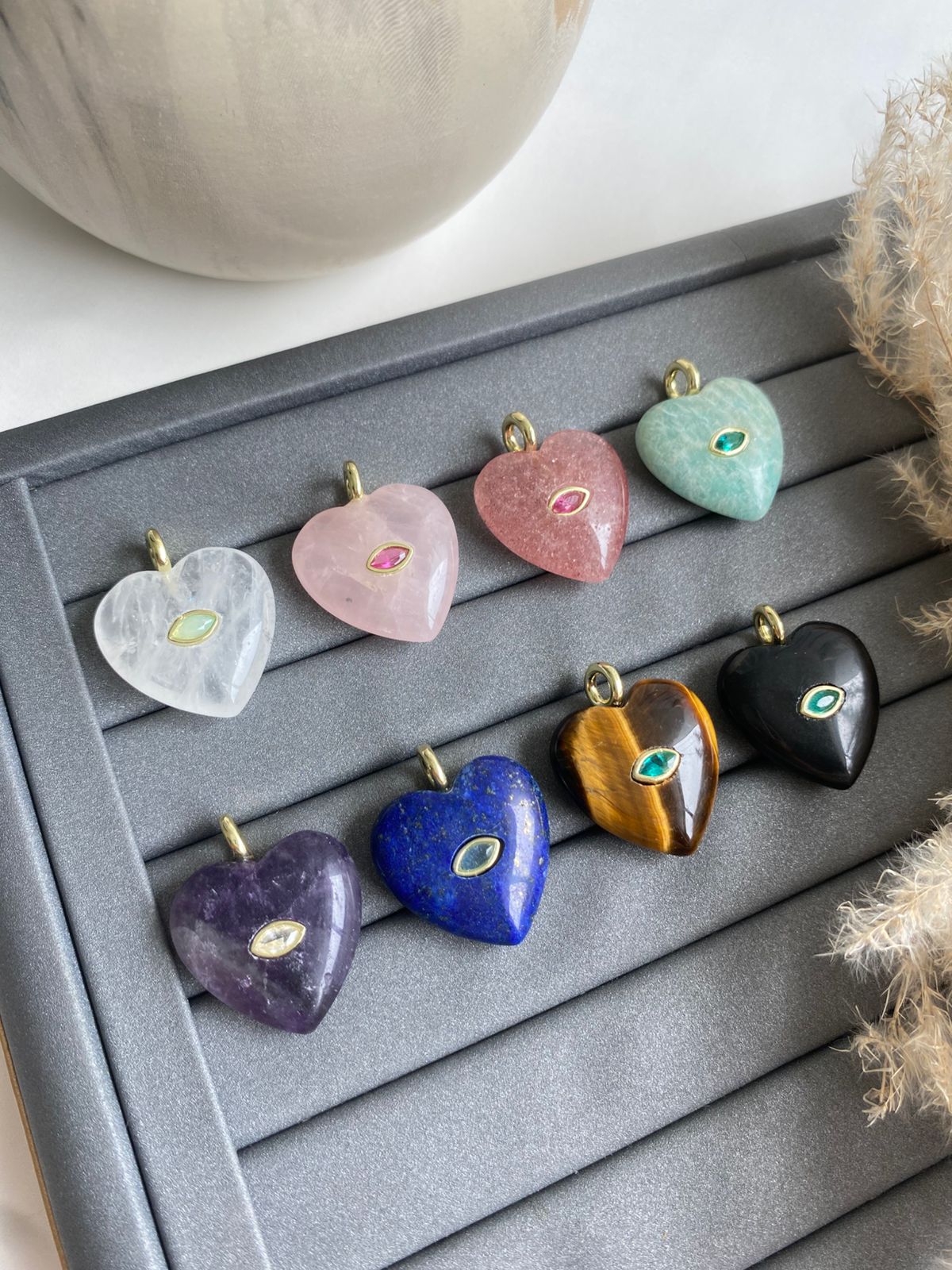 Stone Heart Charm