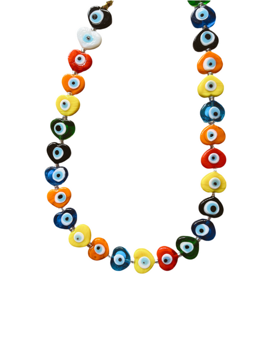 Evil Eye Rainbow Necklace