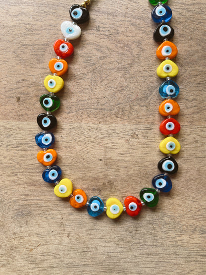 Evil Eye Rainbow Necklace