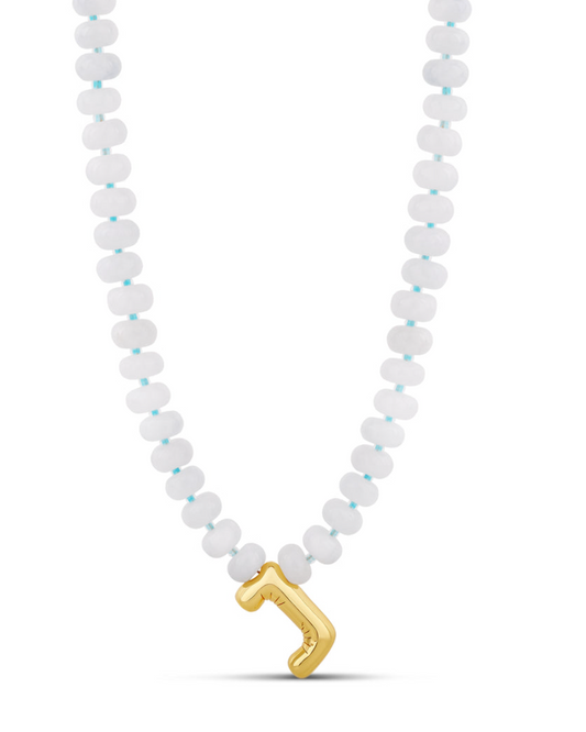 Ocean wave Initial Necklace