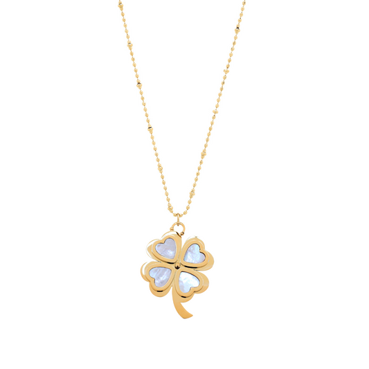 Clever Clover Pearl Beaded Necklace