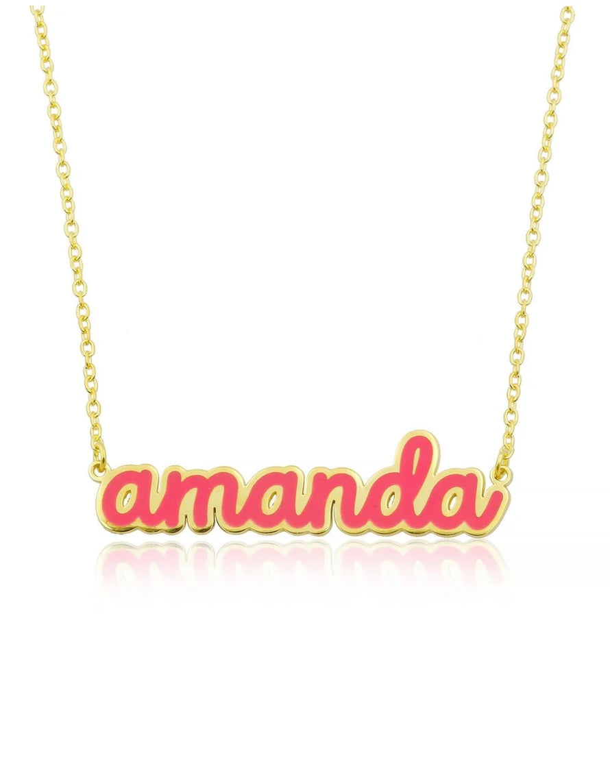 Enamel Name Necklace