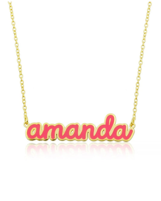 Enamel Name Necklace