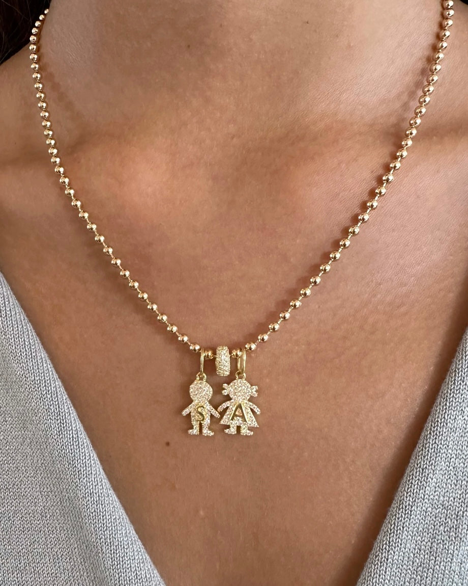Girl & Boy Initial Necklace