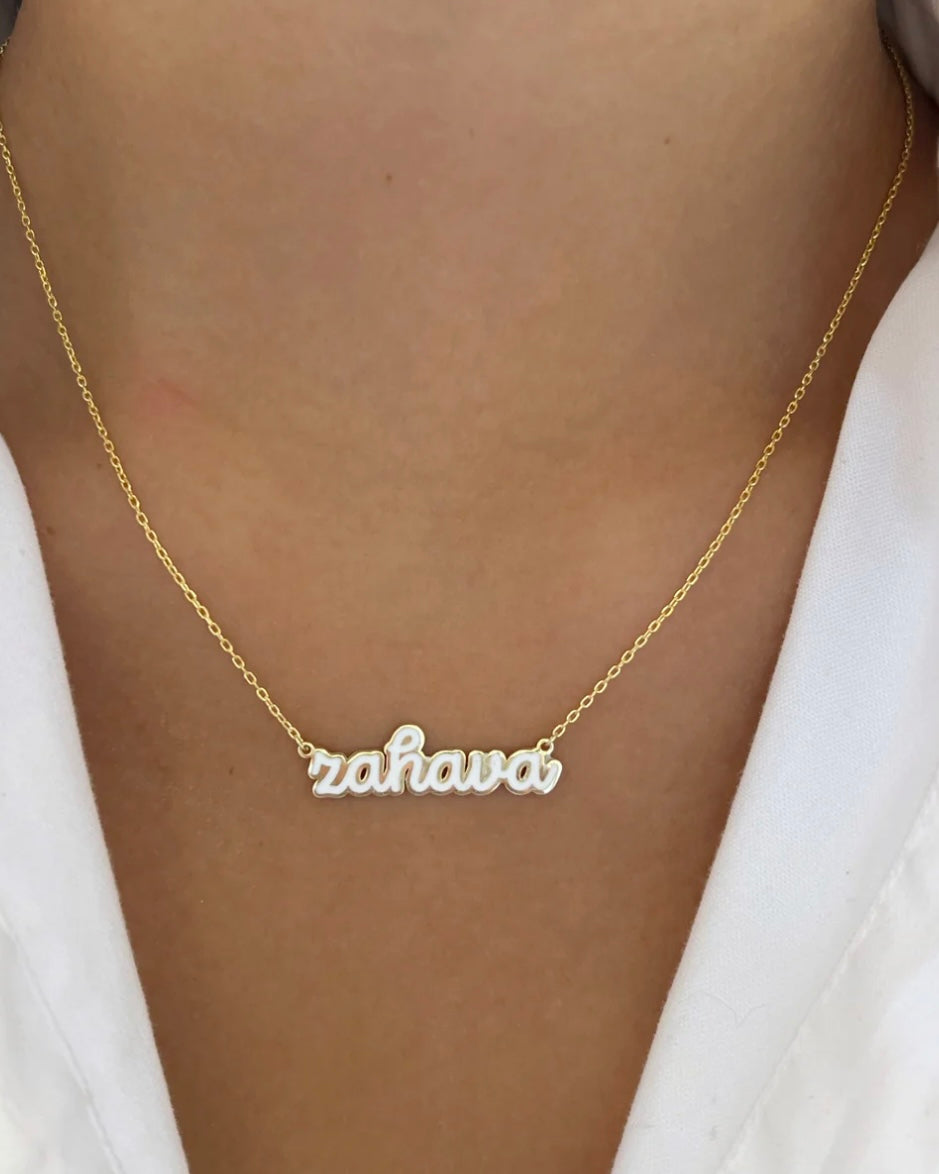 Enamel Name Necklace