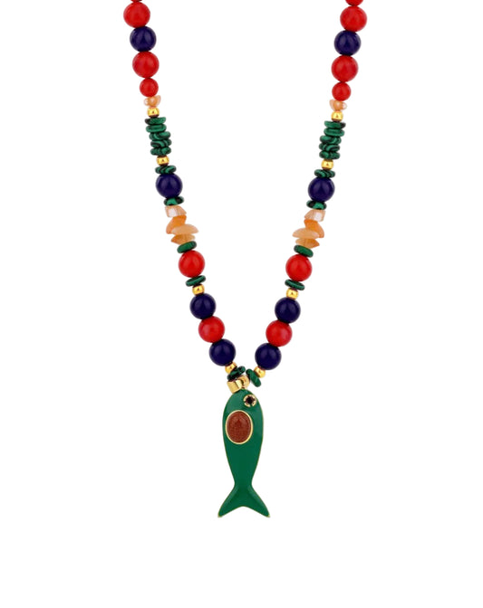 Green Tropic Fish Necklace