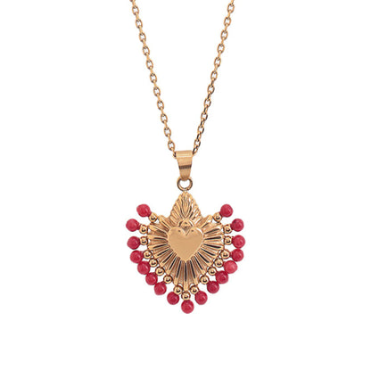 Cuore Coral Stone Necklace