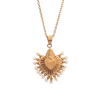 Cuore Pearl Stone Necklace
