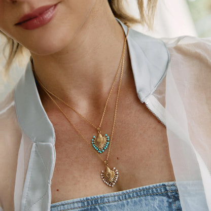 Cuore Pearl Stone Necklace