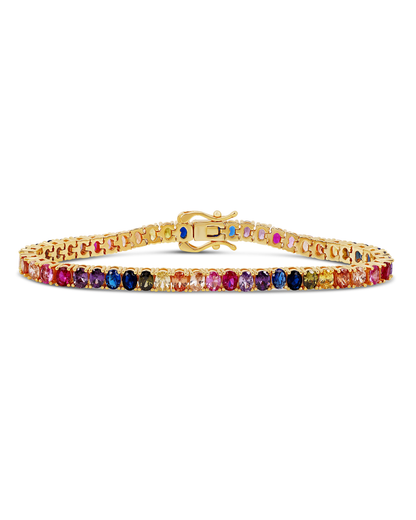 Rainbow Oval Tennis Bracelet