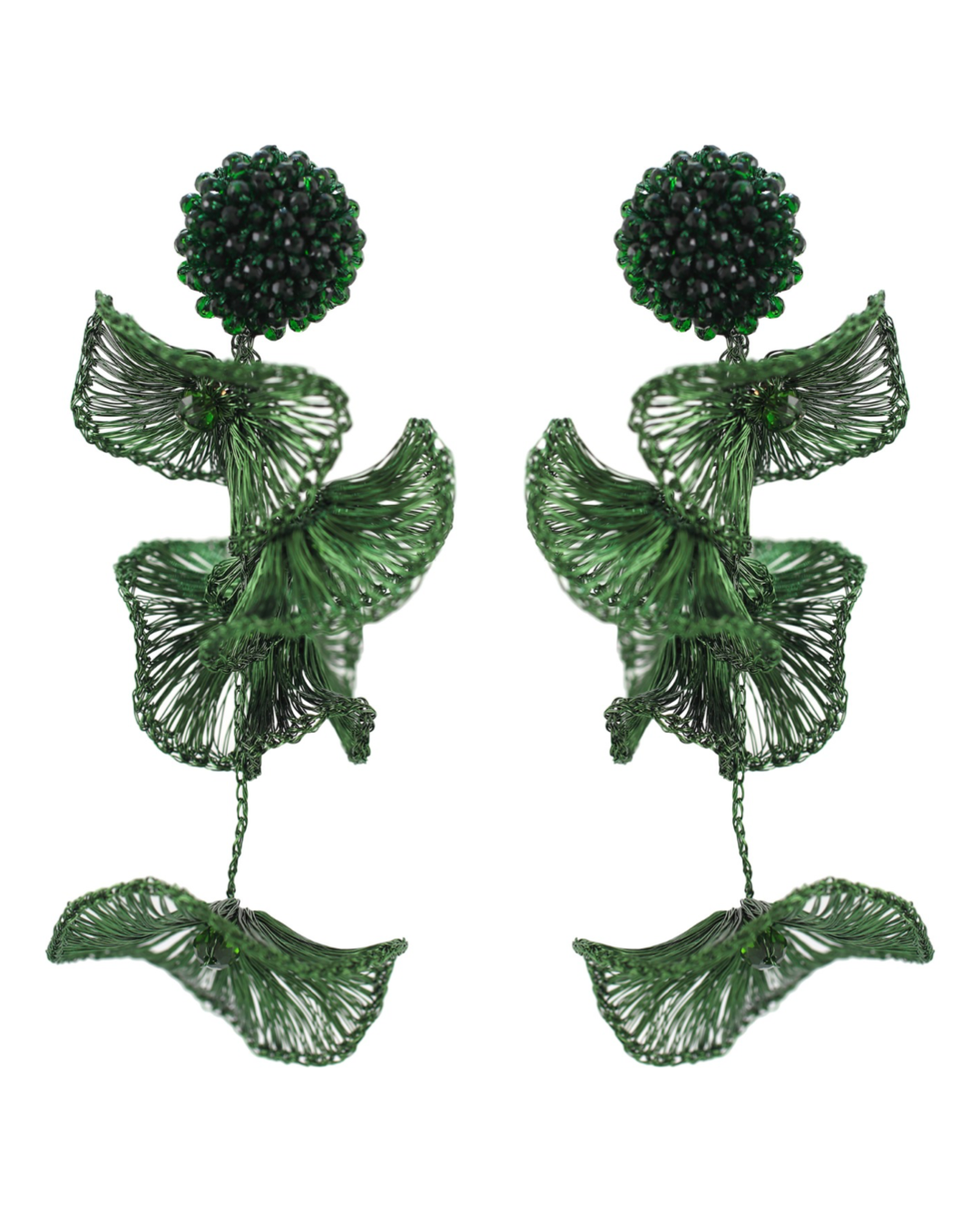 Green Orchid Earrings