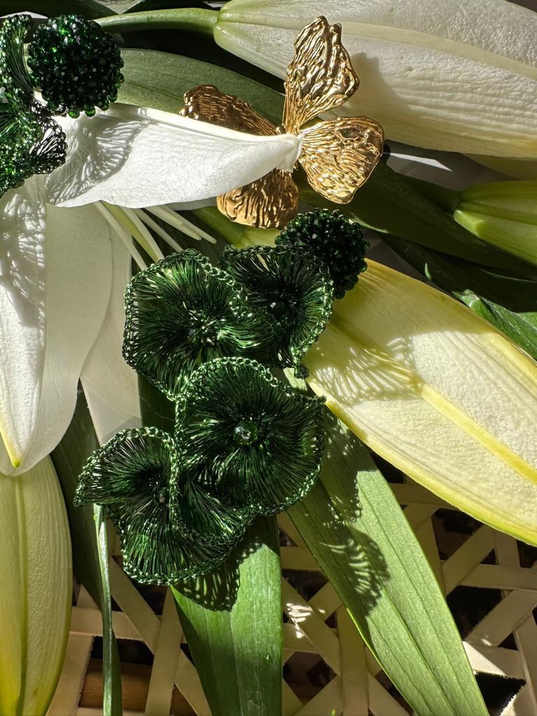 Green Orchid Earrings