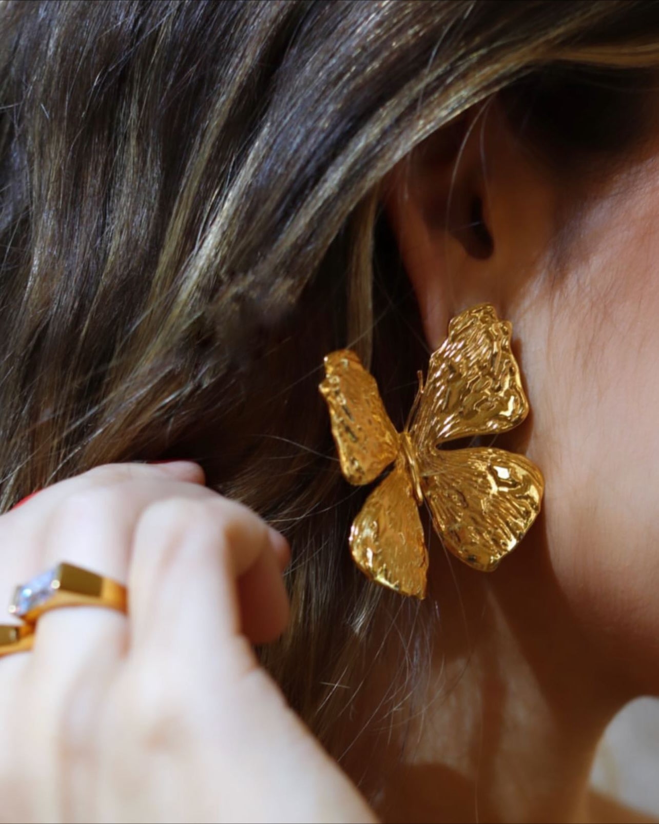 Emerald Butterfly Earrings