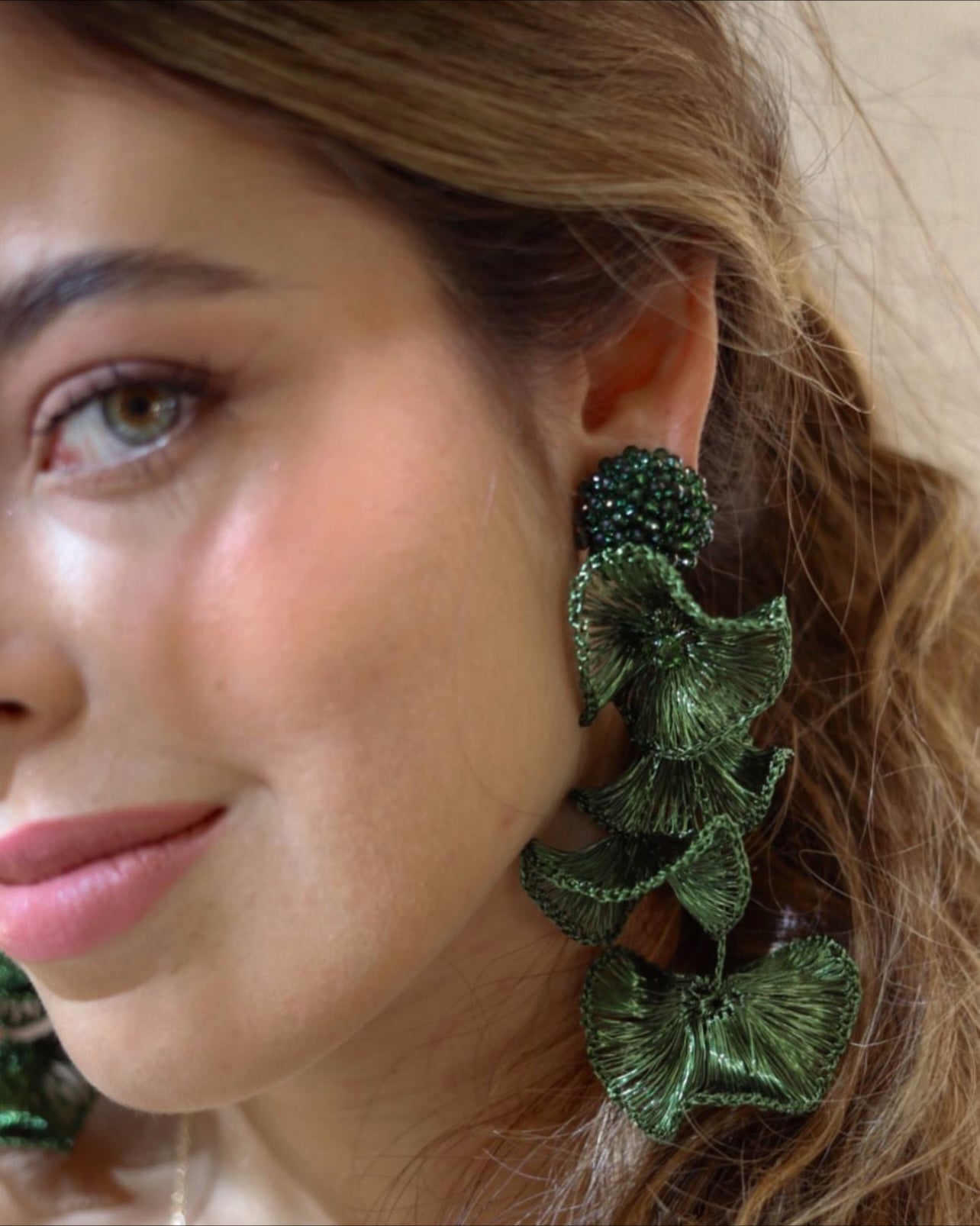 Green Orchid Earrings