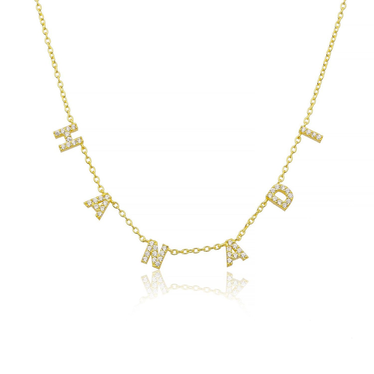 Spaced Cz Name Necklace