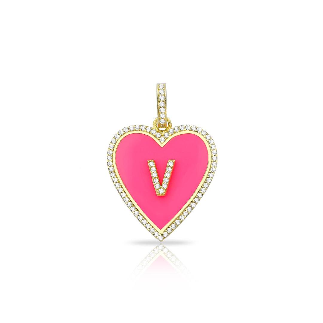 Initial Enamel Charm Necklae