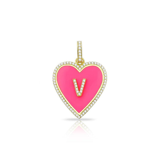 Initial Enamel Charm Necklae