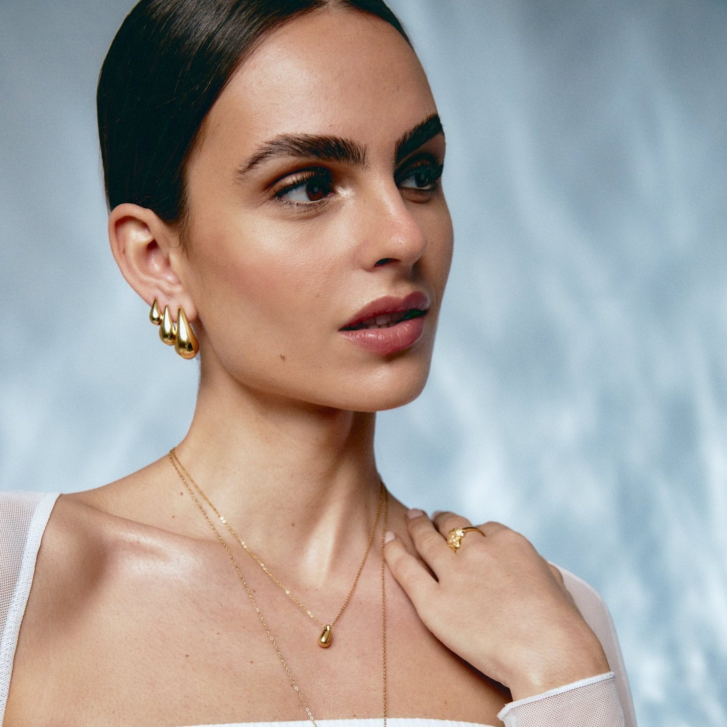 Pensive Gold Earring - Large