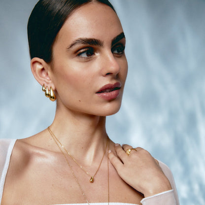 Pensive Gold Earring - Large