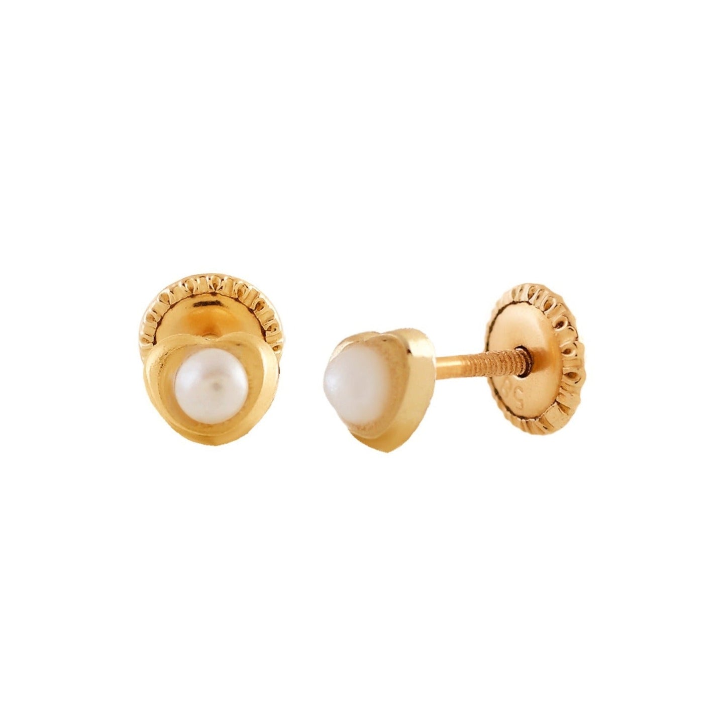 Heart And Baby Pearl Earrings