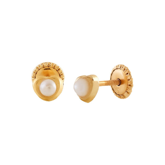 Heart And Baby Pearl Earrings