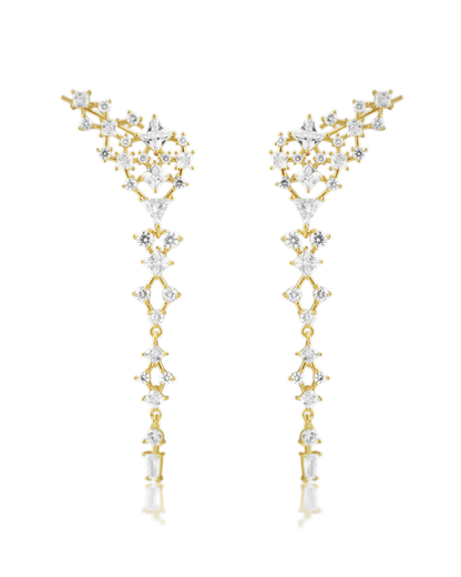 Scarlett Cz Drop Earring - Gold