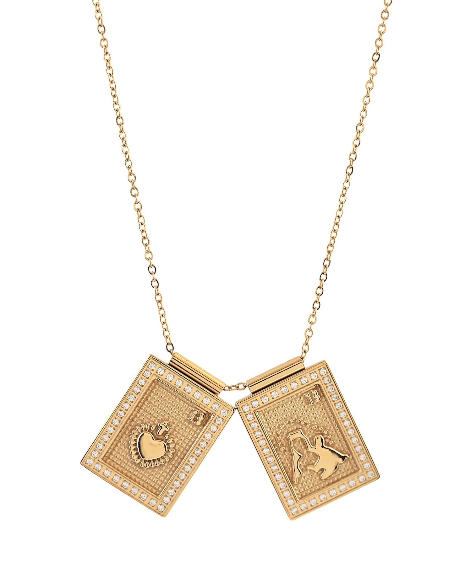 Scapular - Virgin & Sacred Heart w/ zirconias