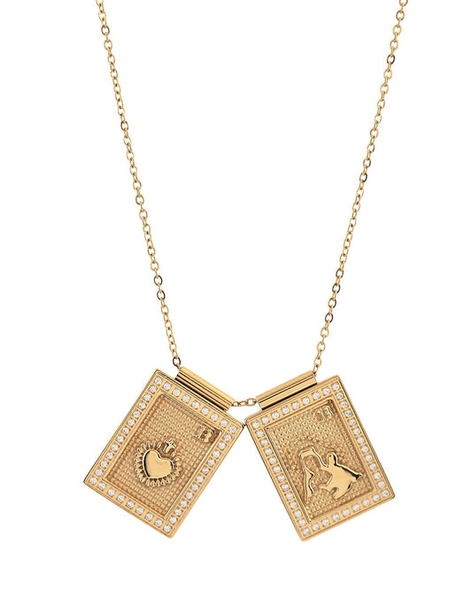 Scapular - Virgin & Sacred Heart w/ zirconias