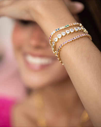 Bezel Heart Tennis Bracelet
