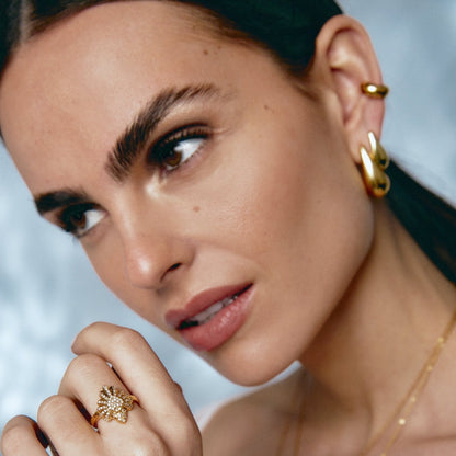 Pensive Gold Earring - Medium