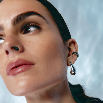 Pensive Silver Earring - Large